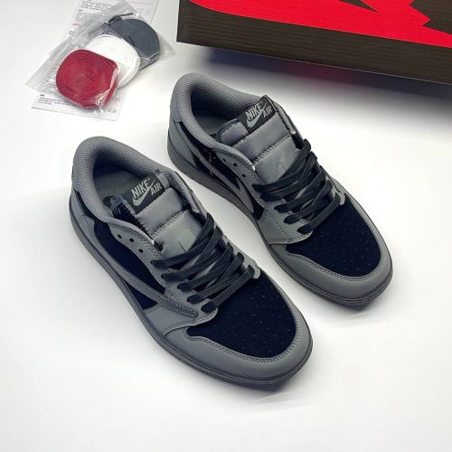 نایک ایر جردن وان لو تراویس اسکات مشکی طوسی NIKE AIR JORDAN 1 LOW TRAVIS SCOTT