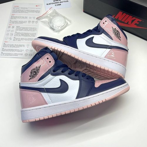 نایک ایر جردن وان ساقدار اتمسفر سورمه ای صورتی NIKE AIR JORDAN 1 HIGH ATMOSPHERE