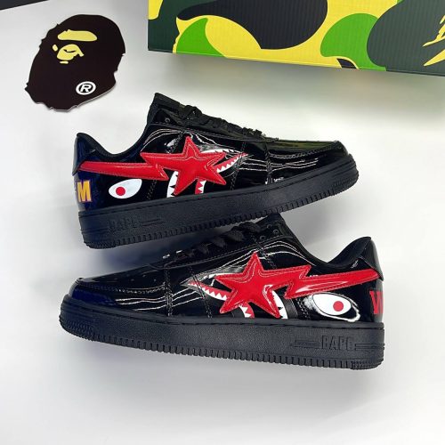 بیپ استا شارک مشکی قرمز BAPE STA SHARK