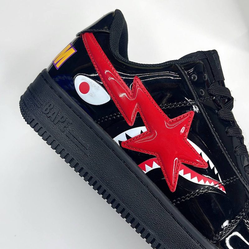 بیپ استا شارک مشکی قرمز BAPE STA SHARK
