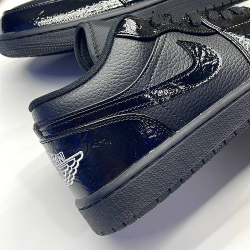نایک ایر جردن وان لو پتنت الفنت بلک NIKE AIR JORDAN 1 LOW PATENT ELEPHANT BLACK