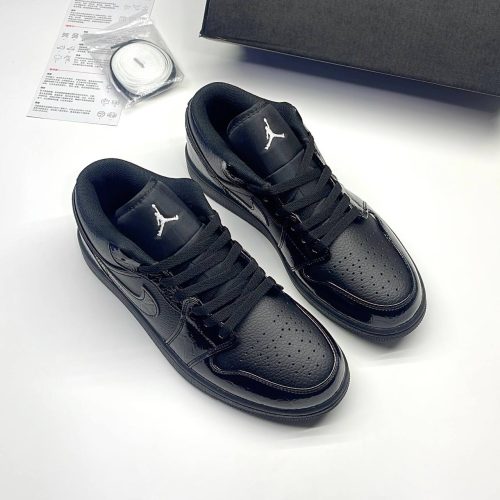 نایک ایر جردن وان لو پتنت الفنت بلک NIKE AIR JORDAN 1 LOW PATENT ELEPHANT BLACK