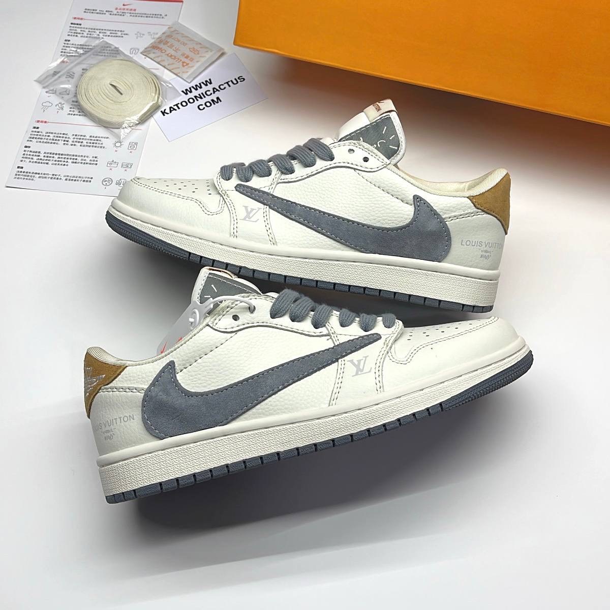 نایک ایر جردن وان لو تراویس اسکات لویی ویتون NIKE AIR JORDAN 1 LOW TRAVIS SCOTT x LOUIS VUITTON