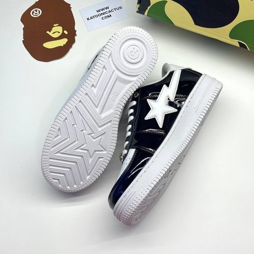 بیپ استا شارک مشکی سفید BAPE STA SHARK