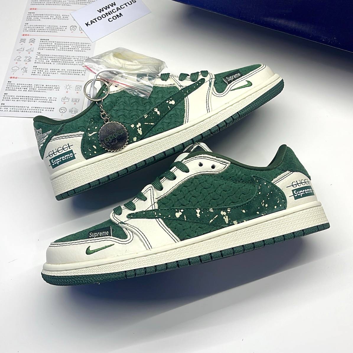 نایک ایر جردن وان لو تراویس سوپریم گوچی NIKE AIR JORDAN 1 LOW TRAVIS SCOTT X GUCCI X SUPRIM