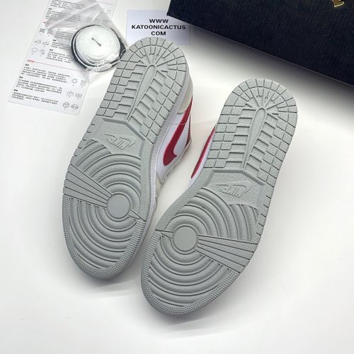 نایک ایر جردن وان لو طوسی قرمز NIKE AIR JORDAN 1 LOW LIGHT IRON ORE/GYM RED