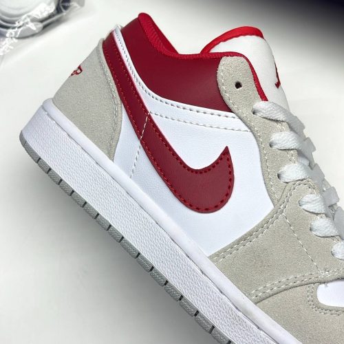 نایک ایر جردن وان لو طوسی قرمز NIKE AIR JORDAN 1 LOW LIGHT IRON ORE/GYM RED